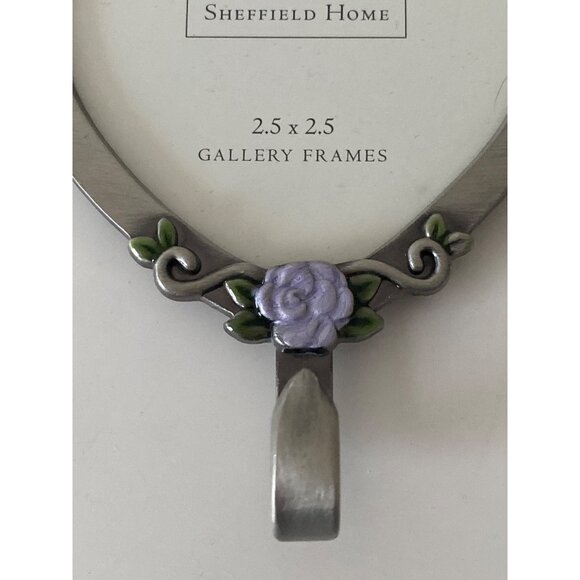 Sheffield Home Heart-Shaped Picture Frame With Hook 2.5" x 2.5" Floral Design - Picture 3 of 9